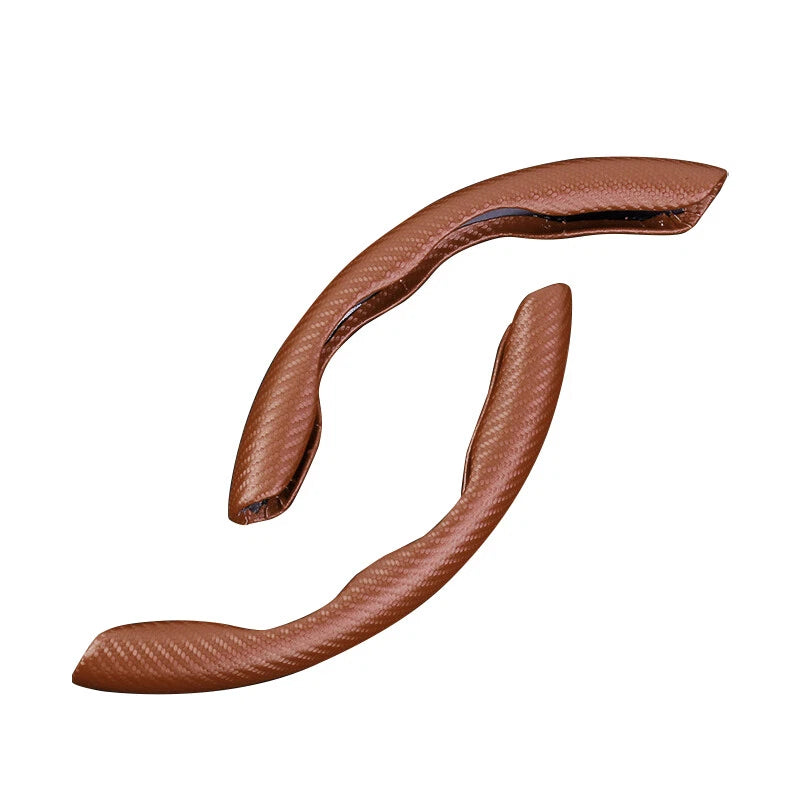 38cm Non-Slip Steering Wheel Cover for Car - Brown
