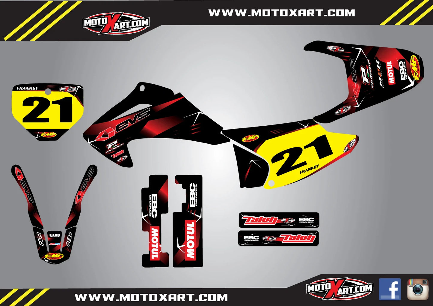 Custom Graphic Decals for Honda CRF 230 F (2003-2007)