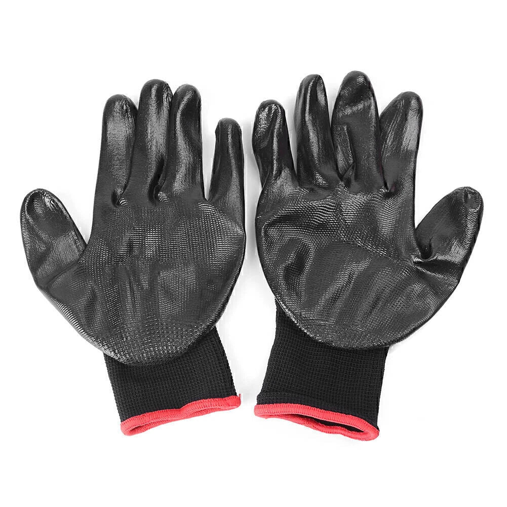 12 Pairs Nylon PU Safety Coating Working Gloves for Builders Grip Palm Protective