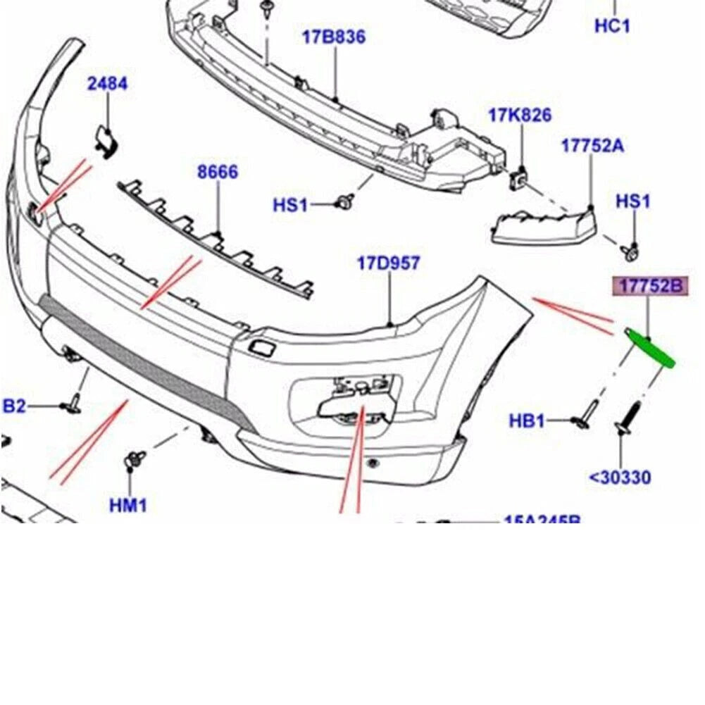 Front Bumper Support Bracket LH/RH for Land Rover Range Rover Evoque (2010-2018)