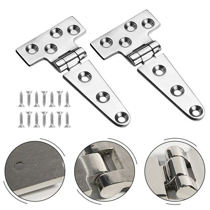 Heavy Duty 150mm T Hinges for Boat Hatches, 2 Pack, Stainless Steel