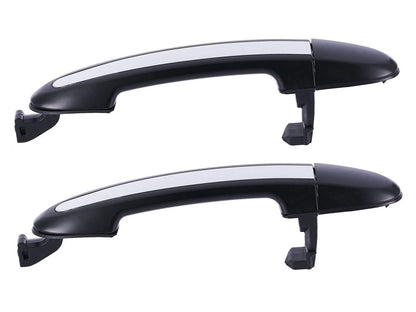 2x Rear LH+RH ChromeBlack Outer Door Handle for Hyundai Santa Fe CM (2005–2012)