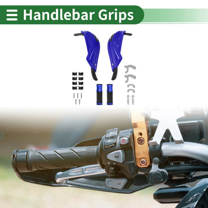 2 x Hand Grips Cover Kit for Motorcycle Rubber Diamond Pattern Blue