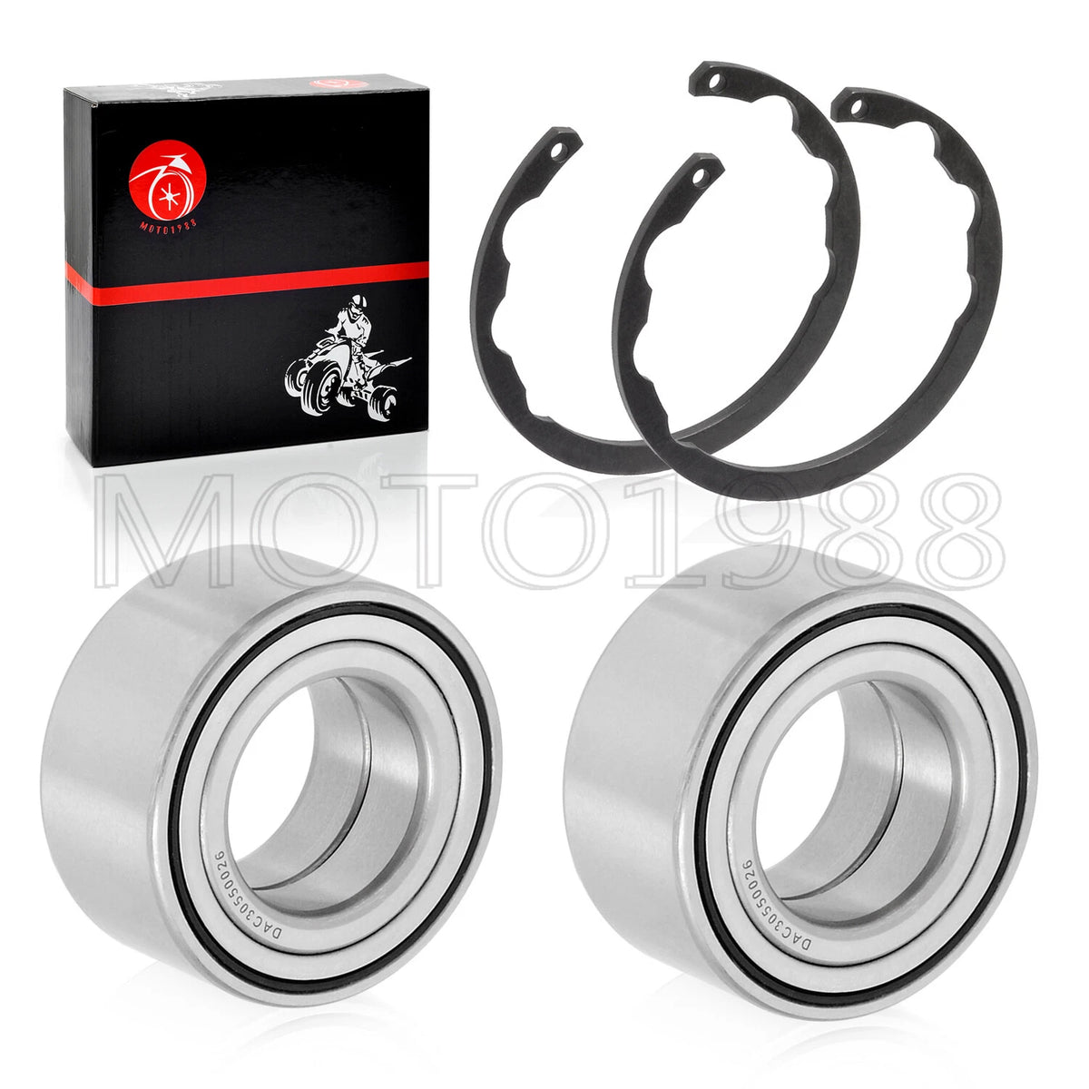 2 x Front Wheel Bearings + CIRCLIP for Kawasaki Bayou 300/400 4x4