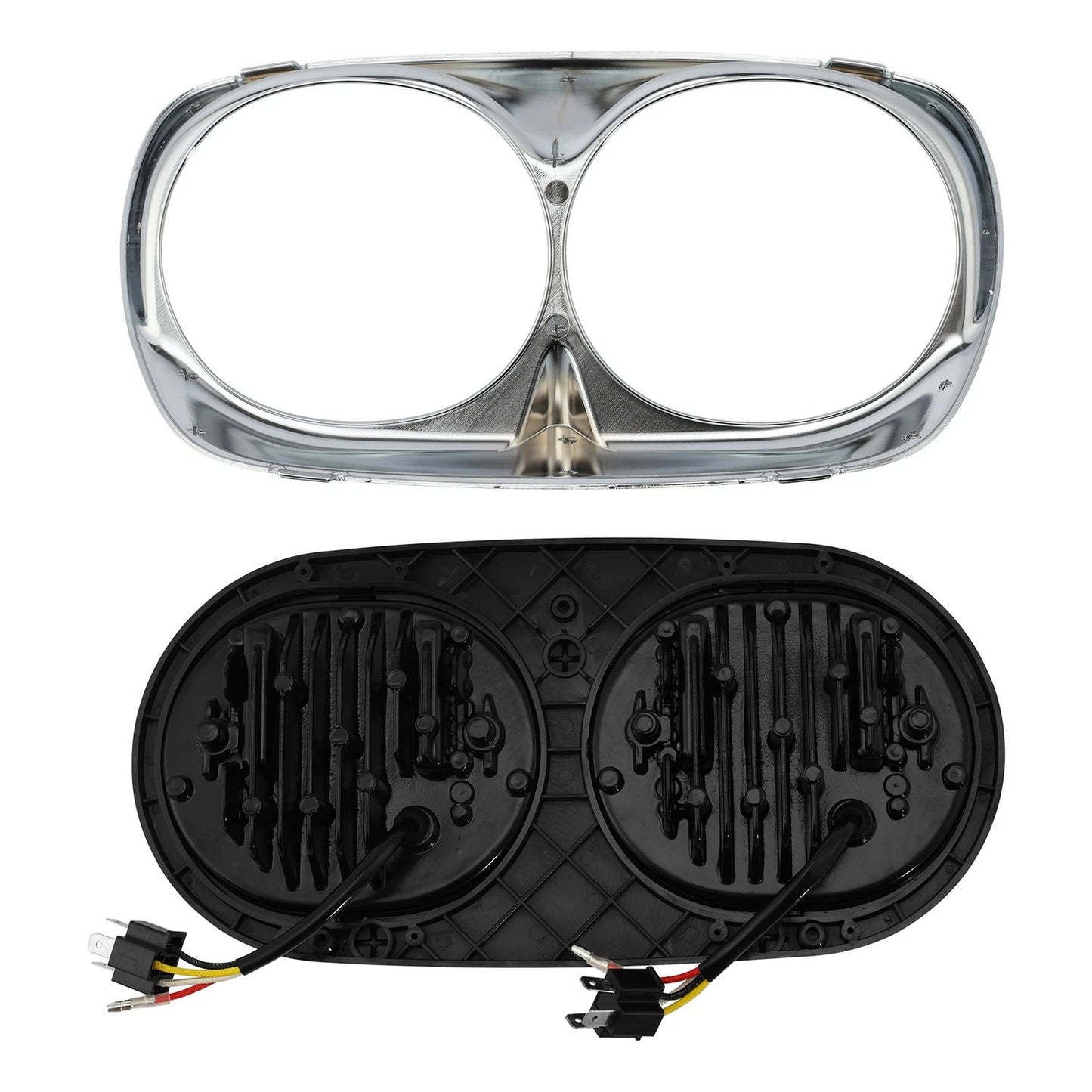 Chrome 5 3/4" Dual Headlight Lamp for Harley Road Glide (1998-2013)