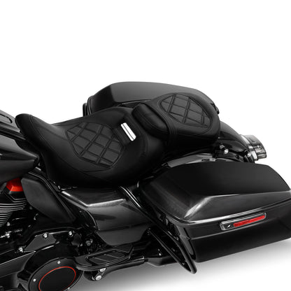 Low Profile Black Driver & Passenger Seats for Harley Street Glide (2009-2023)