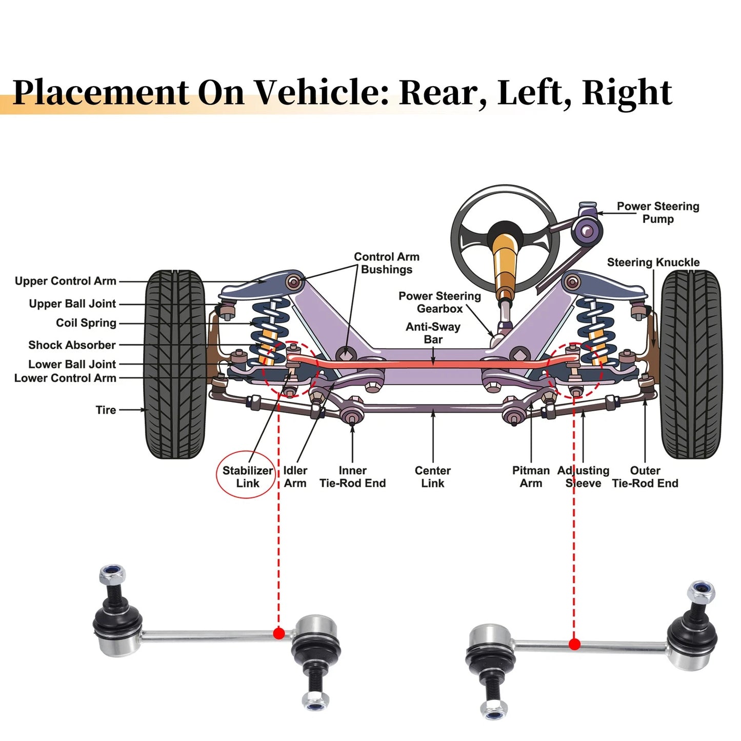 Rear Stabiliser Sway Bar Link  for Honda Pilot (2003 - 2008)