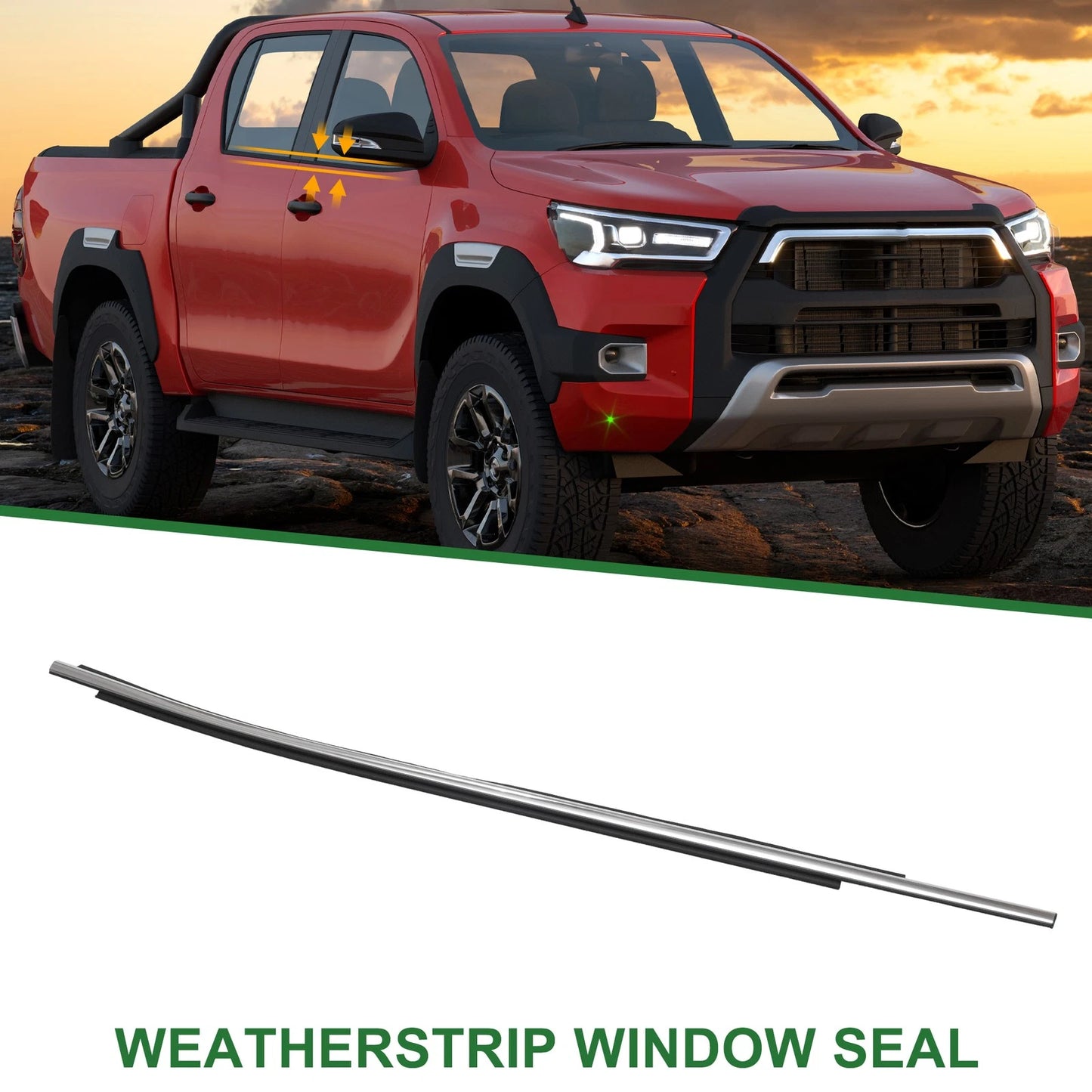 1pc Front Left Weatherstrip Window Seal for Toyota Hilux (2015–2024)