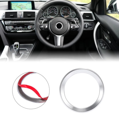 Silver Tone Steering Wheel Decal Cover for BMW 1 3 5 7 X1 X3 X5 X6
