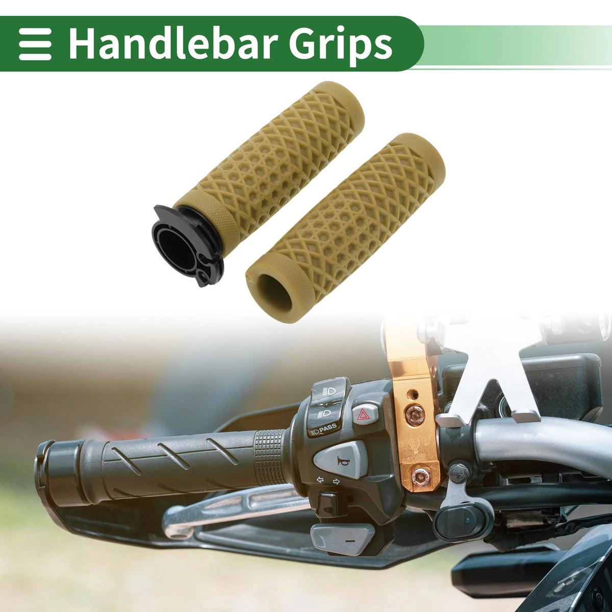 7/8" 22mm Hand Grips Cover Handlebar TPU Yellow for Motorcycle