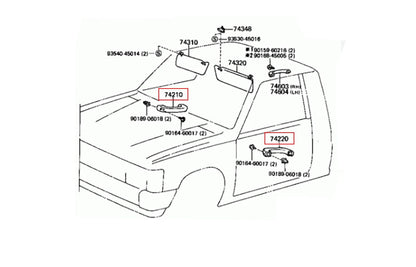 Door Armrest Handle Gray for Toyota Hilux LN50 LN56 LN65 MK2 (1984-1988)