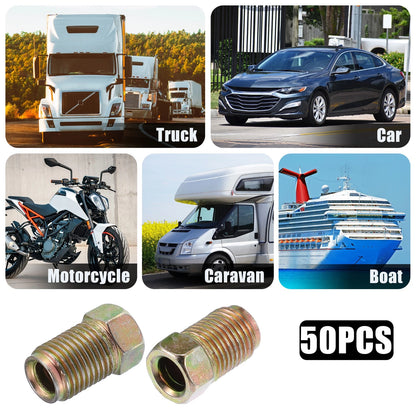 50 Pcs Brake Line Tube Fittings M10 Hydraulic Brake Lines