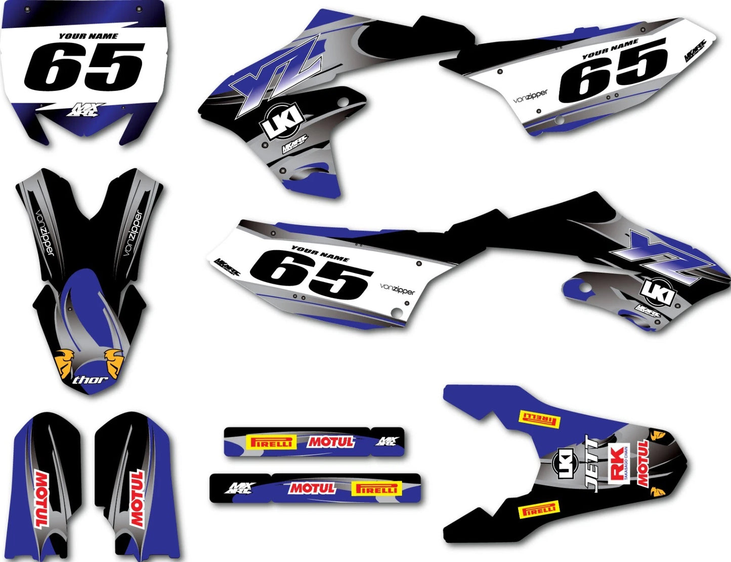 Custom Graphics Decals for Yamaha YZ 65