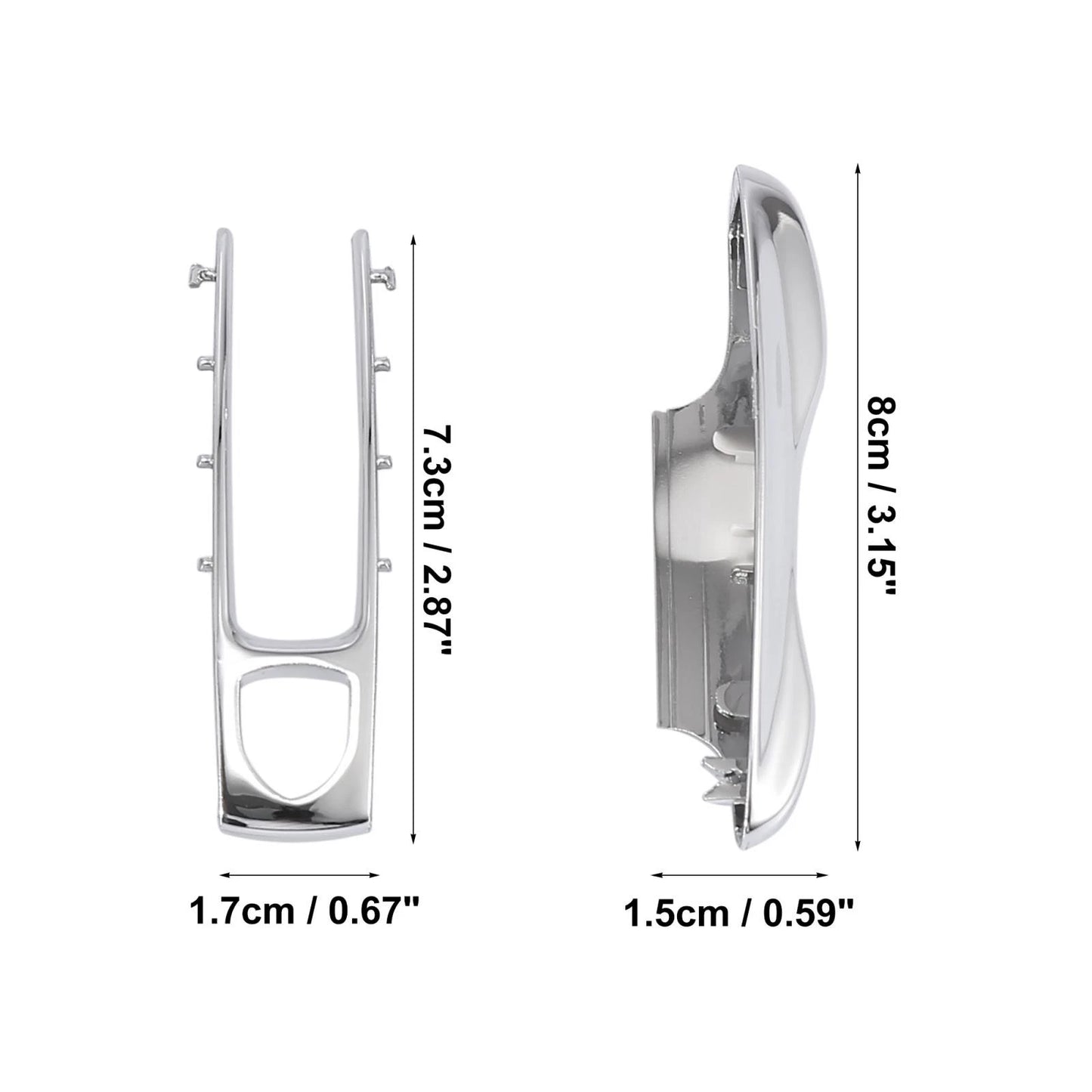 Silver Tone Key Cover Fob Shell for Porsche Panamera Cayenne (2010-2023)