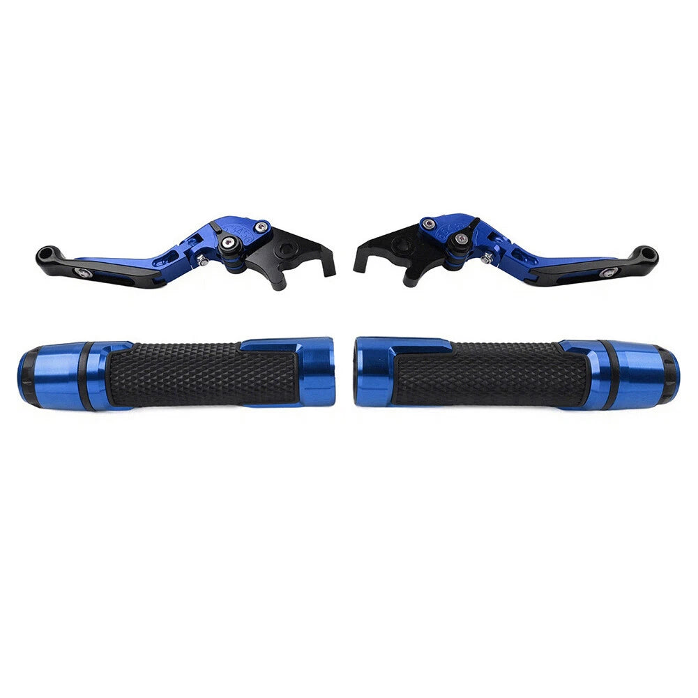 Blue Extendable Brake Clutch Lever Grip Set for Yamaha YZF R1 (2015-2023)