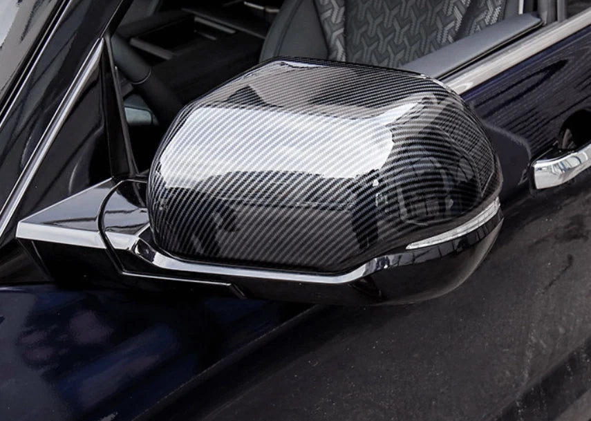 Rearview Mirror Side Lid Cover Trim for 2022-2023 Toyota Tundra Carbon Fiber 2 x