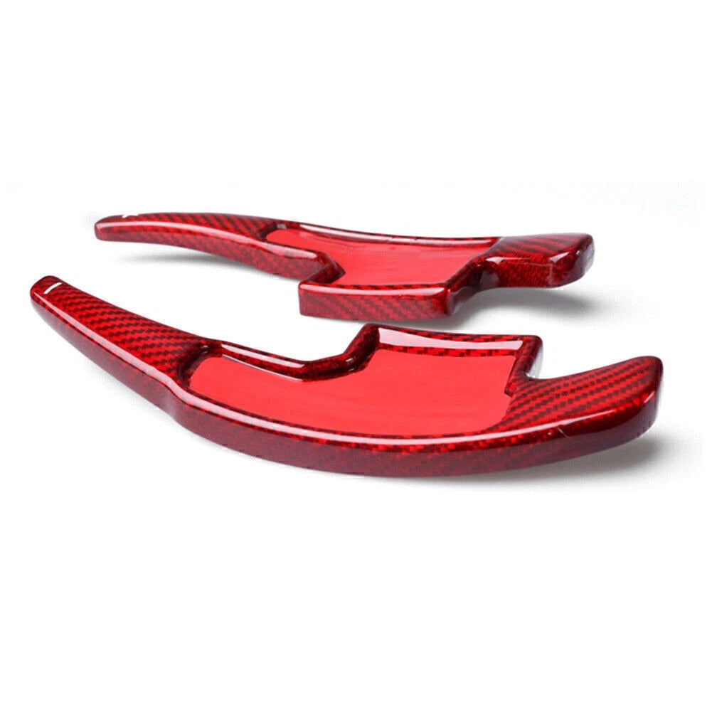 Red Carbon Fiber Steering Wheel Paddle Shifters for Ford Mustang (2015-2017)