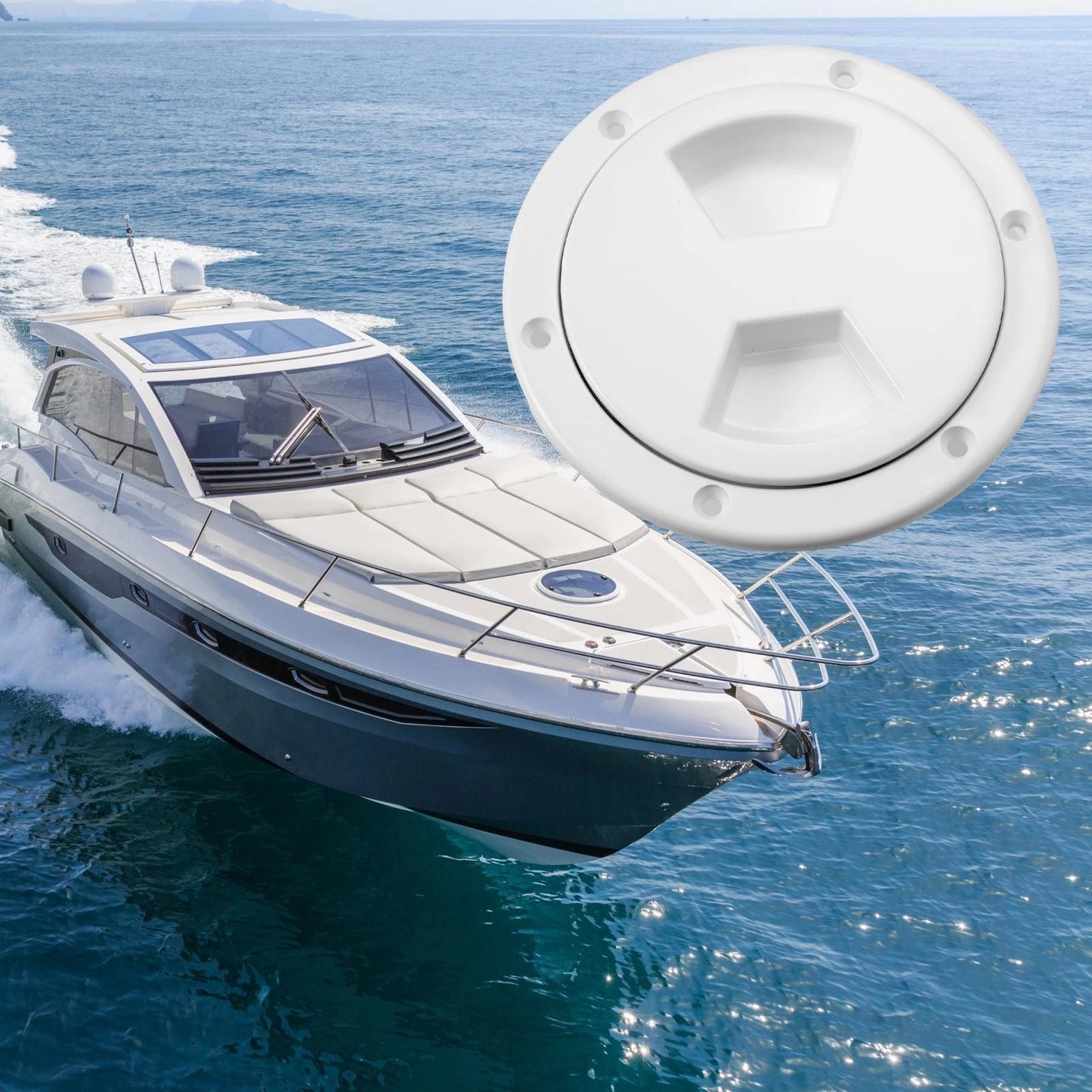 4" Round Deck Plate Hatch for Boat Yacht White
