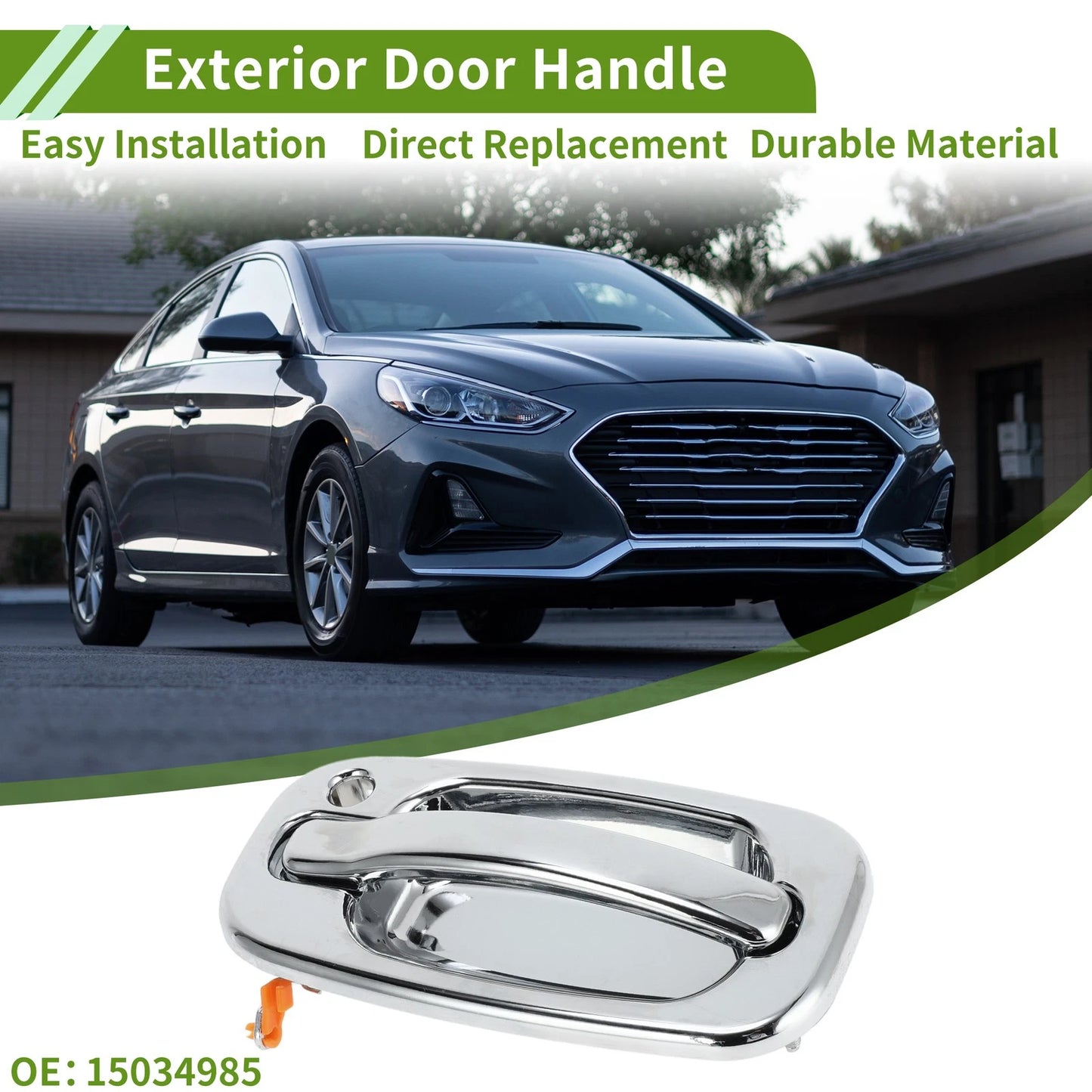 Exterior Door Handle for Chevrolet / GMC Silver Tone Front Left
