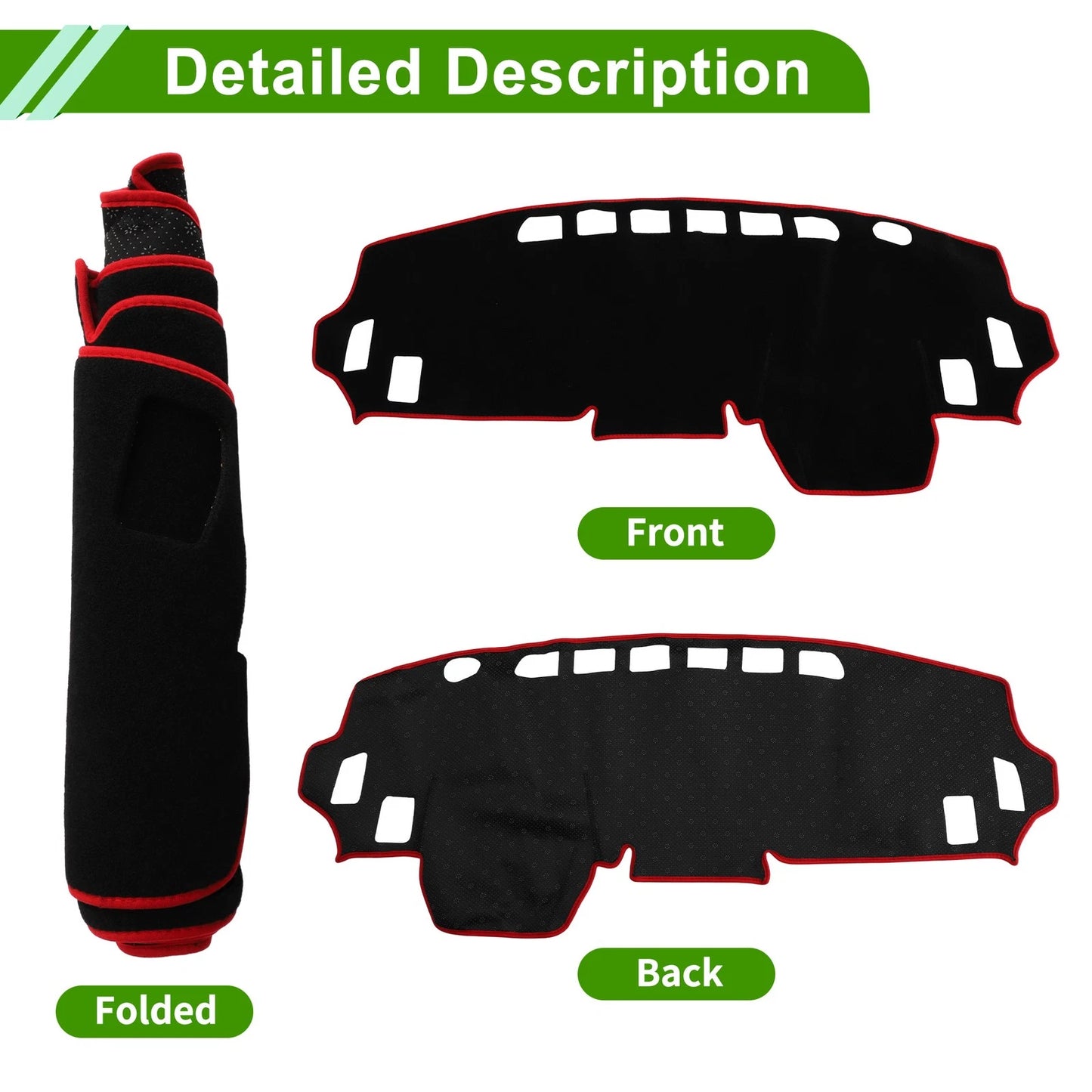 Dashboard Cover Black Red for Mitsubishi Delica B34A B35A B37A
