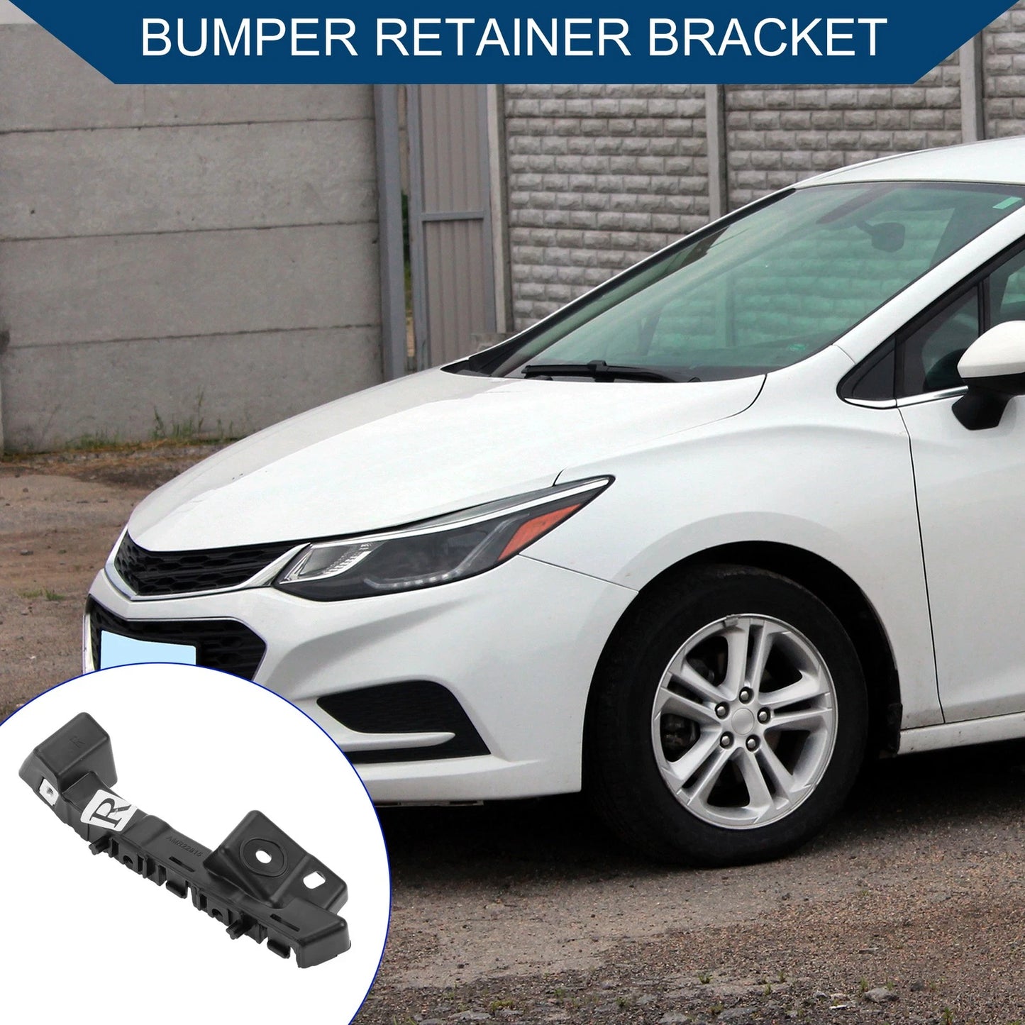 1 x Right Front Bumper Support Bracket ABS Black for Chevy Malibu (2016-2022)