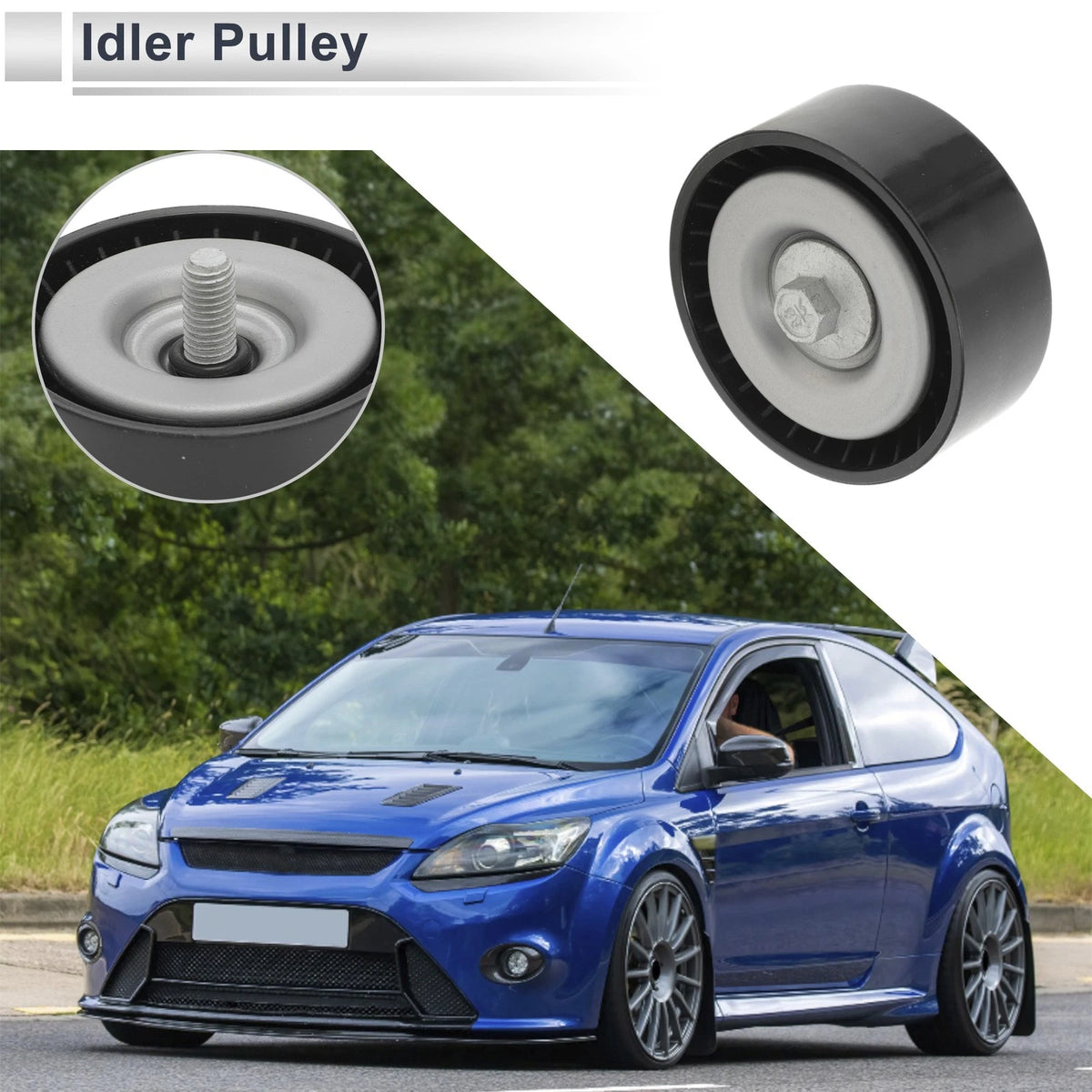 Drive Belt Idler Pulley for Ford Mondeo (2010-2020) - Black 1 Pc