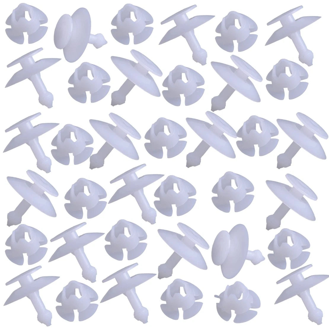 White Plastic Bumper Mounting Clips for Ford KA (1996-2008) 20 x Sets