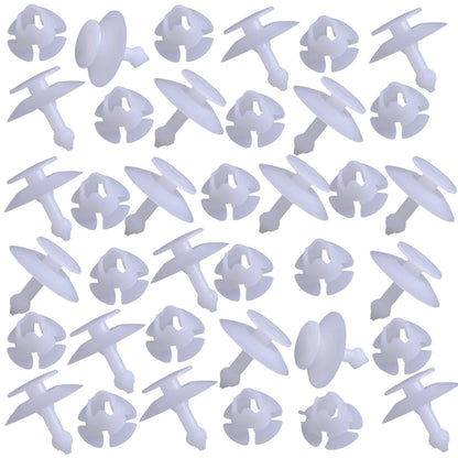 White Plastic Bumper Mounting Clips for Ford KA (1996-2008) 20 x Sets