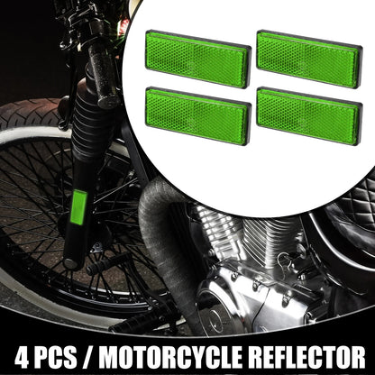 4 x Universal Reflector Rectangle for Motorbike Bike Reflector Green