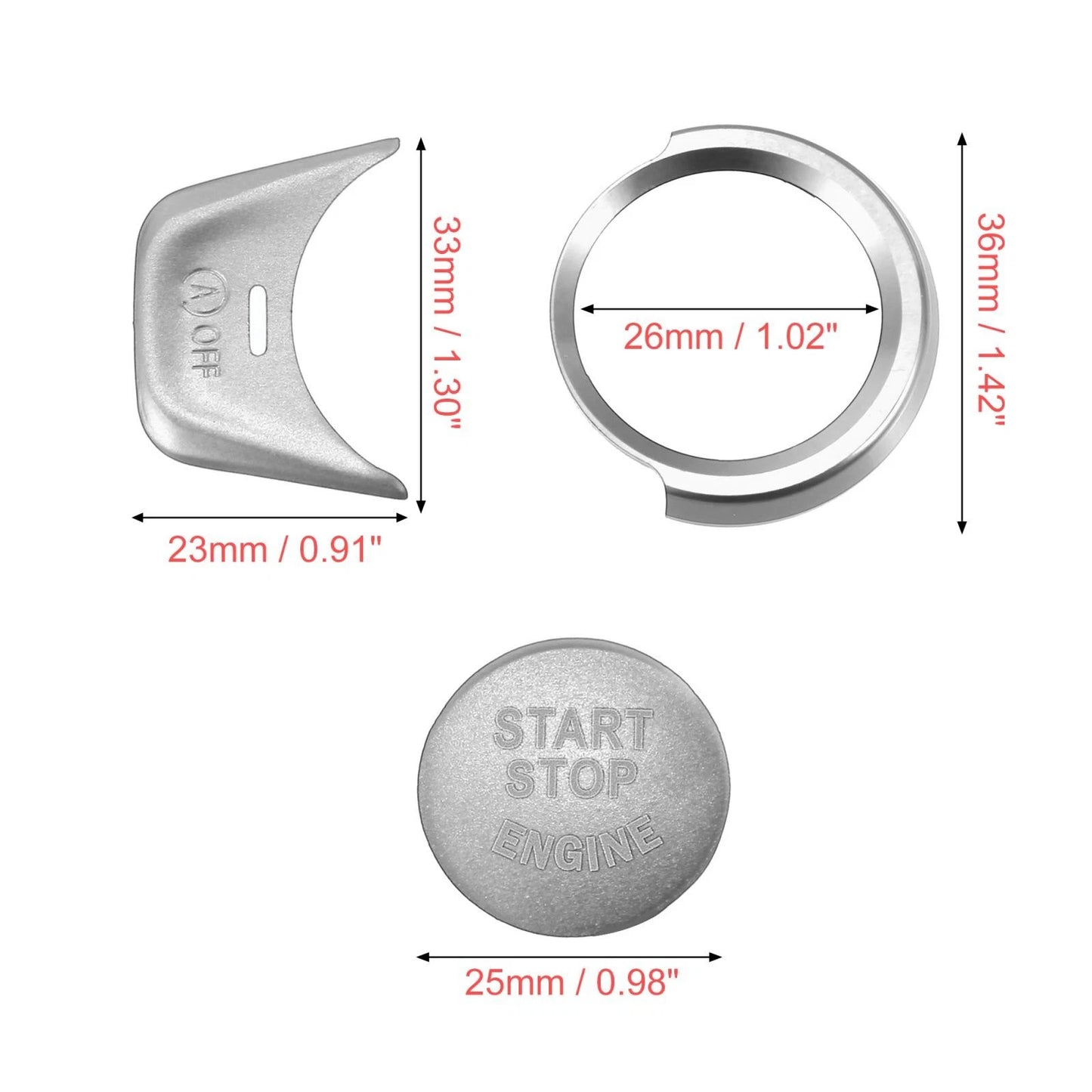Start Stop Button Cover Kit for BMW 2 3 4 5 6 7 X1 X2 X3 (2014-2023)