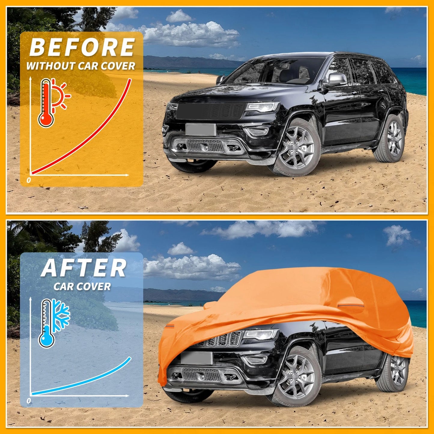Waterproof All Weather Car Cover for Jeep Grand Cherokee (2002-2023)
