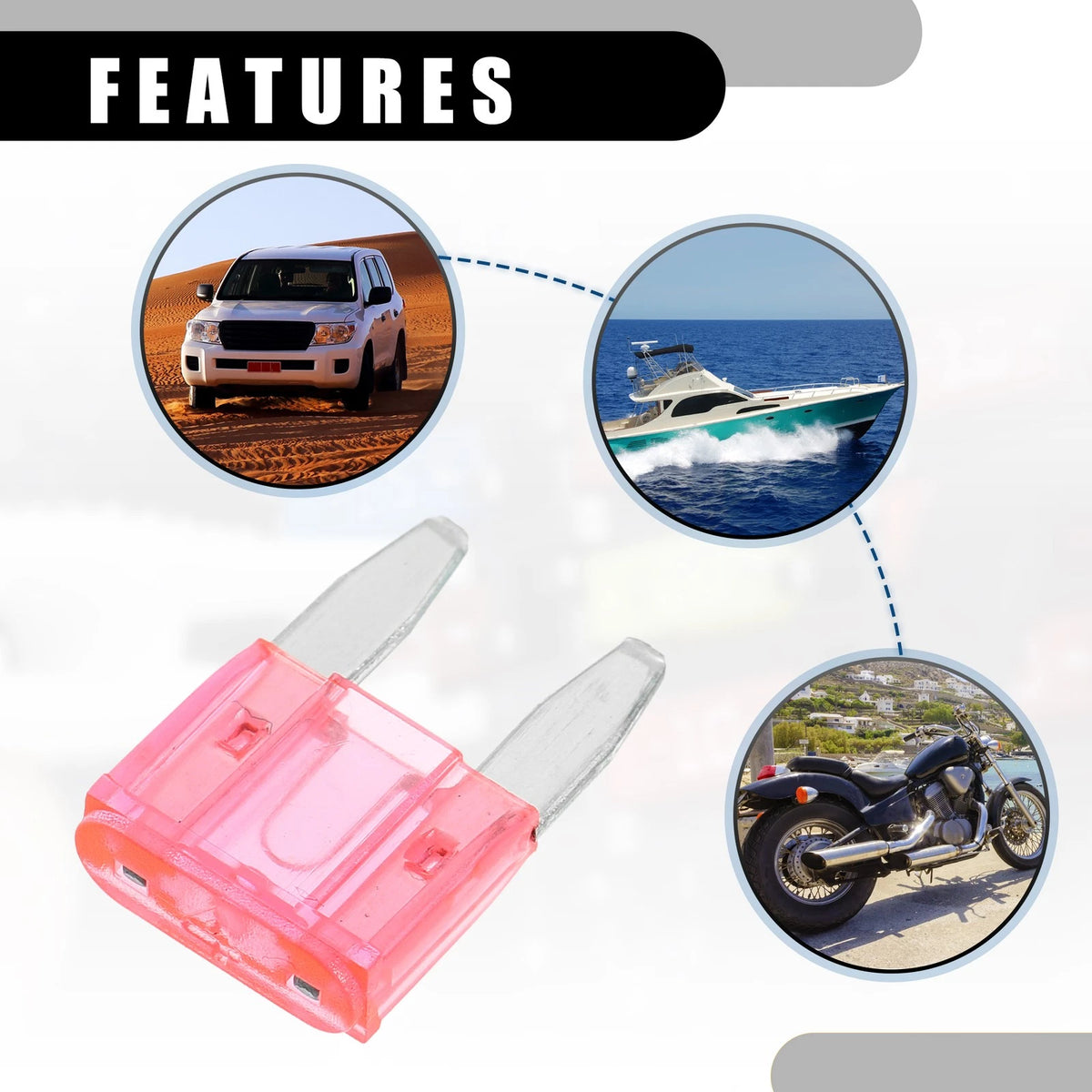 50 Pcs Mini 4AMP APM/ATM Blade Fuses for Car Short Circuit Protection