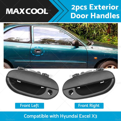 Pair Front Outer Door Handles for Hyundai Excel X3 (1997-2000)