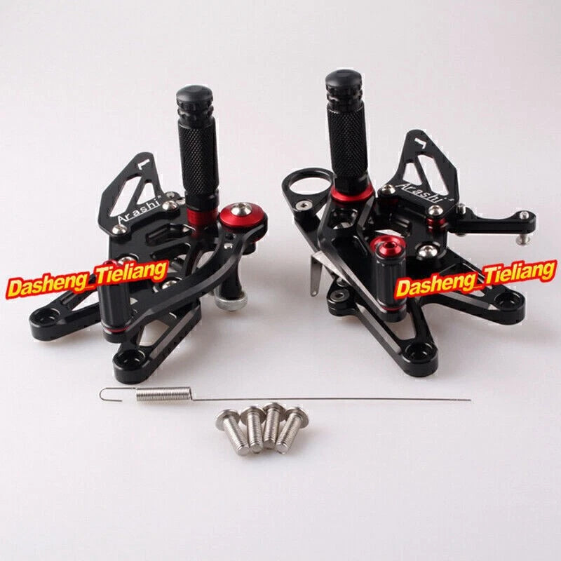 Black Adjustable Rearset Footpeg Set for BMW S1000RR (2010-2013)