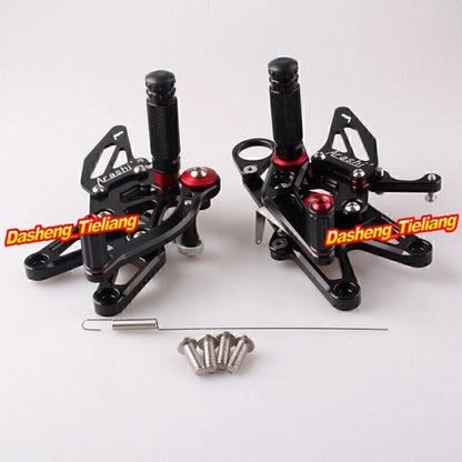 Black Adjustable Rearset Footpeg Set for BMW S1000RR (2010-2013)