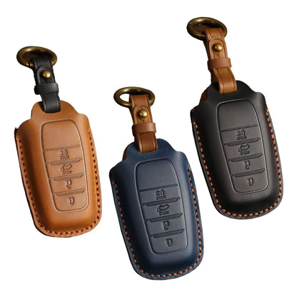 Leather Key Shell Cover for Toyota Prado Innova (2010-2023)