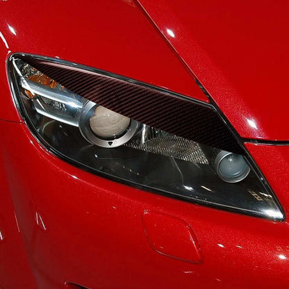 Carbon Fiber Headlight Eyebrow Cover Trim for Mazda RX-8 2004-2008