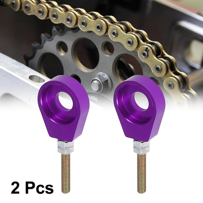 2 x / 12mm / Hole Metal Universal Chain Axle Adjuster Tensioner for Motorcycle