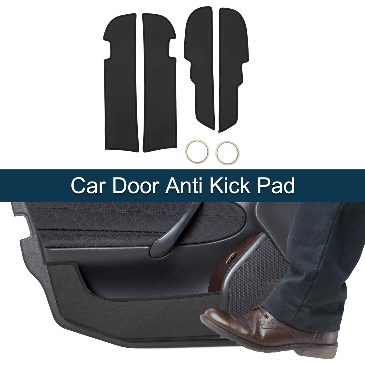 Car Door Anti Kick Pad Sticker Protector for Toyota Prado (2014) - Black