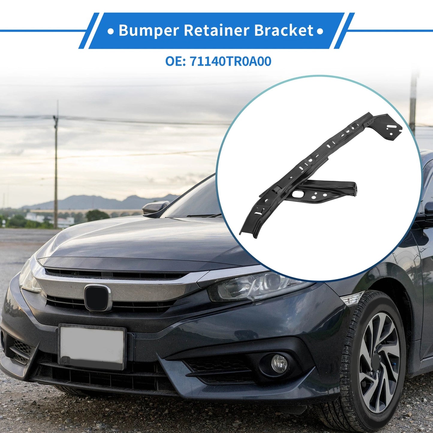 Front Right Bumper Retainer Bracket for Honda Civic (2012-2015)