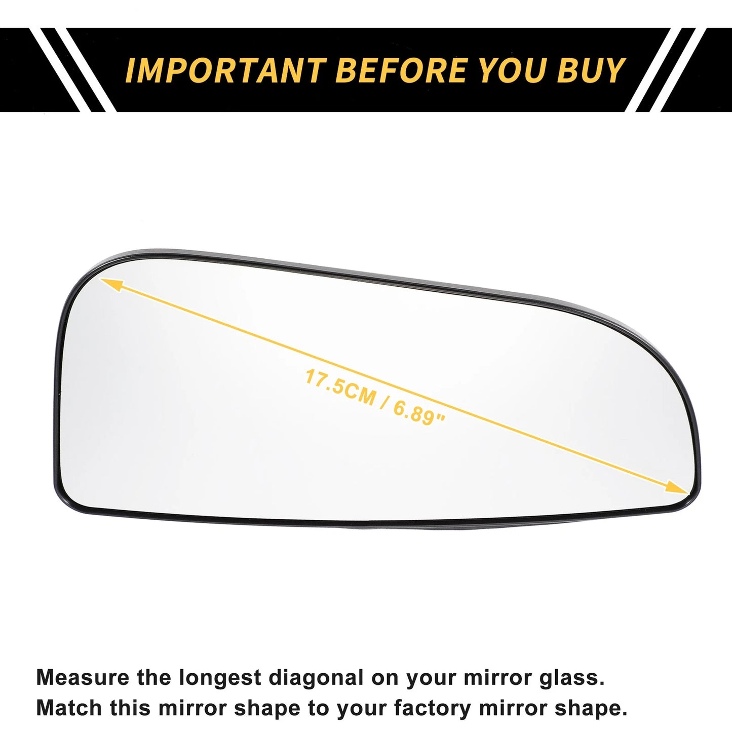 Left Mirror Glass Replacement for Dodge Ram 1500