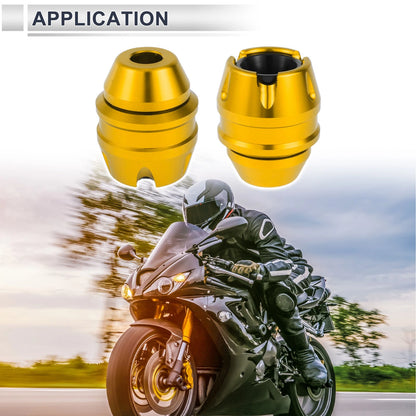 2 x 16mm Aluminum Alloy Motorcycle Slider Frame Gold Tone for Motorcycle