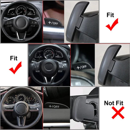 Gray Steering Wheel Shifter Paddle Extensions for Mazda 3 6 CX-3 CX-4 CX-5 MX-5 (2014-2023)