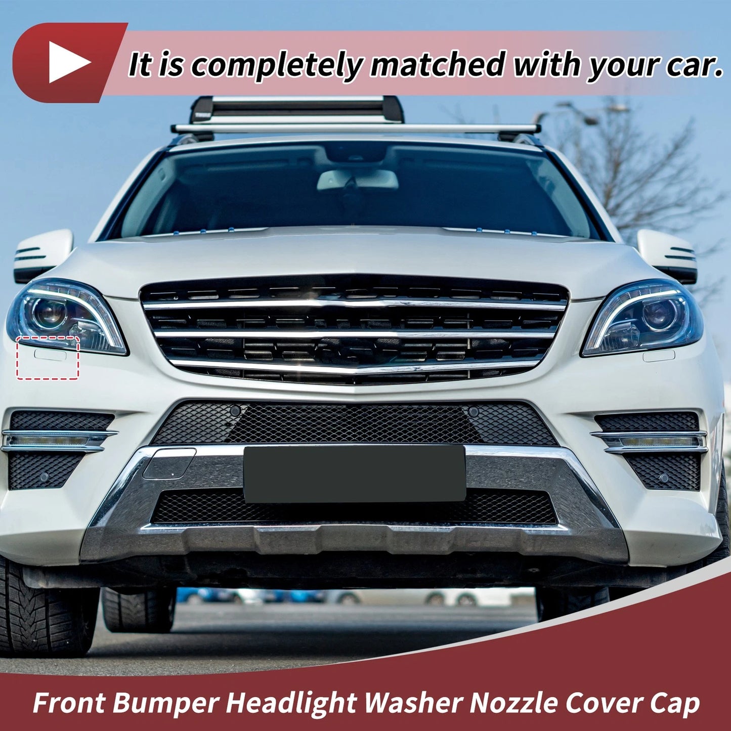 Front Right Side Bumper Headlight Washer Nozzle Cover for Mercedes-Benz ML63