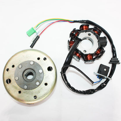 8 Pole Magneto Stator & Flywheel for GY6 125cc 150cc ATV Scooter
