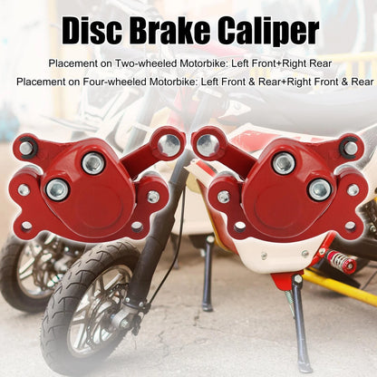 Left Right Disc Brake Caliper Pair for Motovox MBX10 MBX11 Mini Bike Red