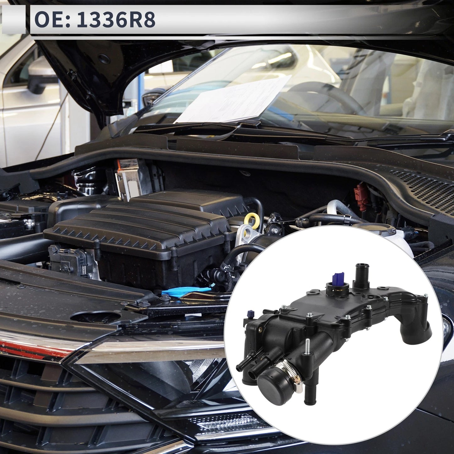 Engine Coolant Thermostat Housing for Citroen C4, Peugeot 307, 406 (2004-2013)