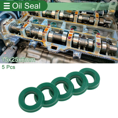 Oil Seal 15x25x6mm 5 Pcs Seal Ring Rotary Shaft Seal TPU