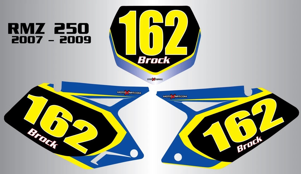 Custom Number Plates for Suzuki RMZ 250 (2007-2009)
