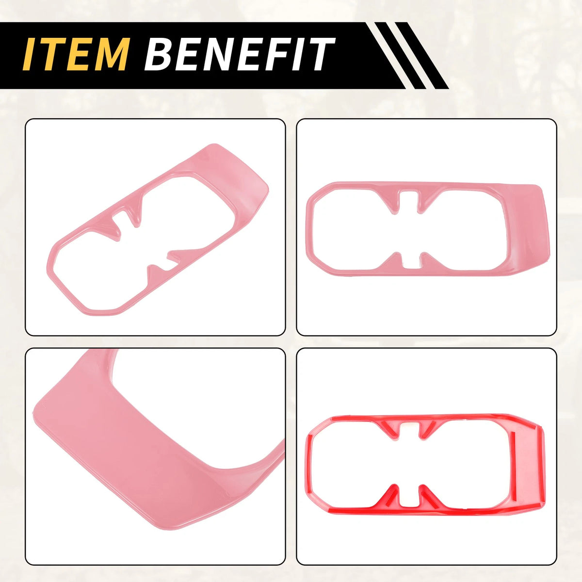 Cup Holder Cover Trim for Jeep Wrangler JL JLU (2018-2024) Pink 1 Pc
